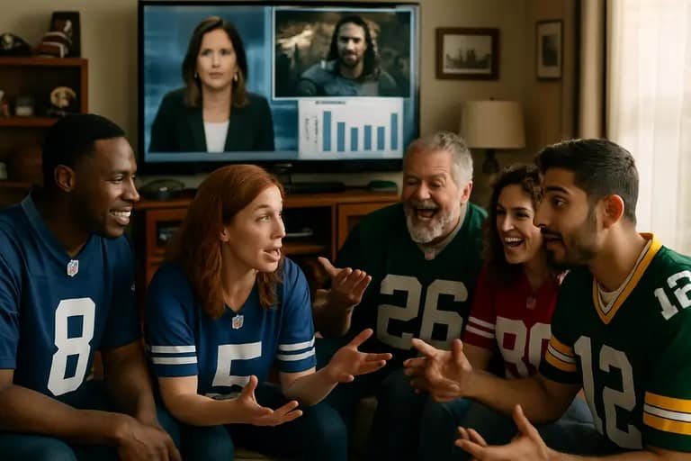 Viewers watching entertainment and news streams across multiple screens