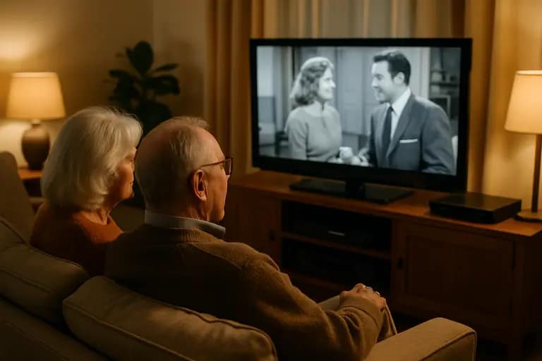 Family watching a televised event while a tablet shows related video content